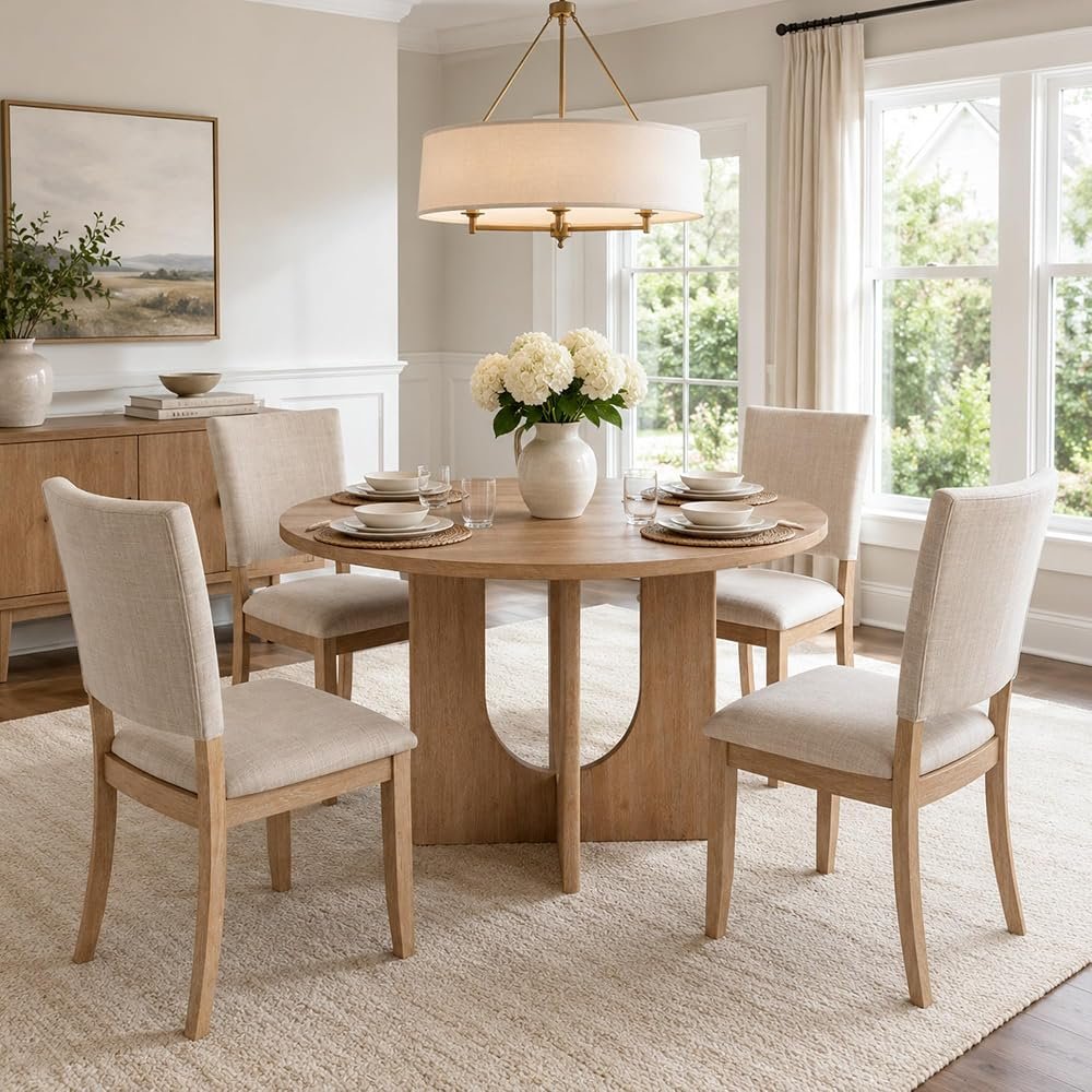 5-Piece Round Dining Table Set for 4 — Kitchen